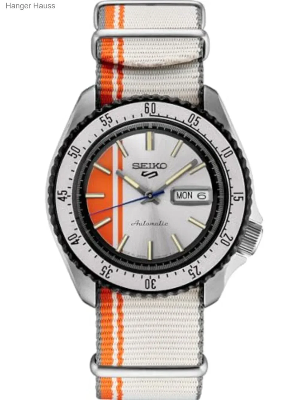 Men's Automatic Watch with Stainless Steel Case and Nylon Strap